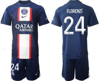 FLORENZi #24 Moški Nogometni dresi Paris Saint-Germain PSG Domači 2023 Kratek Rokav + Kratke hlače