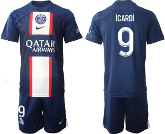 iCARDi #9 Moški Nogometni dresi Paris Saint-Germain PSG Domači 2023 Kratek Rokav + Kratke hlače