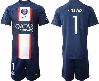 K.NAVAS #1 Moški Nogometni dresi Paris Saint-Germain PSG Domači 2023 Kratek Rokav + Kratke hlače