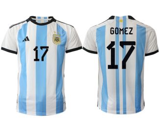 Moški Nogometni dresi Argentina Domači SP 2022 Kratek Rokav GOMEZ 17