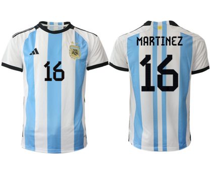 Moški Nogometni dresi Argentina Domači SP 2022 Kratek Rokav MARTINEZ 16