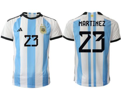 Moški Nogometni dresi Argentina Domači SP 2022 Kratek Rokav MARTINEZ 23