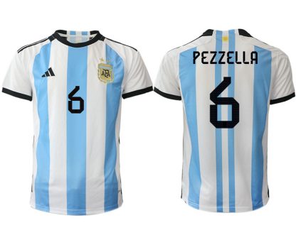 Moški Nogometni dresi Argentina Domači SP 2022 Kratek Rokav PEZZELLA 6