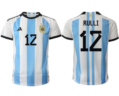 Moški Nogometni dresi Argentina Domači SP 2022 Kratek Rokav RULLI 12