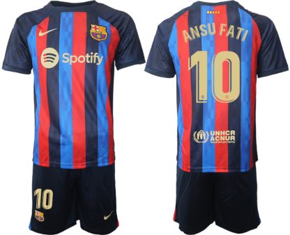Moški Nogometni dresi FC Barcelona Domači 2023 Kratek Rokav + Kratke hlače ANSU FATI 10