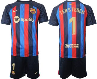 Moški Nogometni dresi FC Barcelona Domači 2023 Kratek Rokav + Kratke hlače TERSTEGEN 1