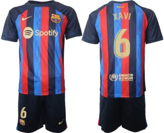 Moški Nogometni dresi FC Barcelona Domači 2023 Kratek Rokav + Kratke hlače XAVI 6