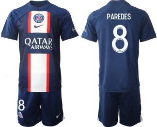 PAREDES #8 Moški Nogometni dresi Paris Saint-Germain PSG Domači 2023 Kratek Rokav + Kratke hlače