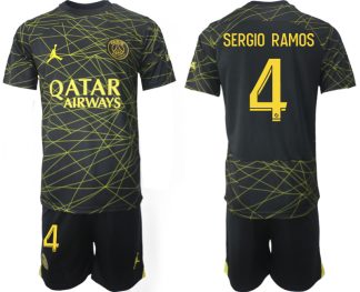 Moški Nogometna dresi Paris Saint-Germain PSG Gostujoči 2023 Kratek Rokav + Kratke hlače SERGIO RAMOS 4