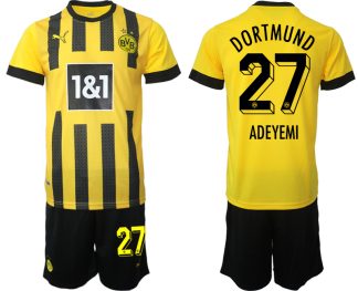 Moški Nogometni dresi Borussia Dortmund Domači 2023 Kratek Rokav + Kratke hlače ADEYEMI 27