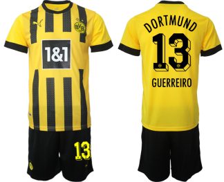 Moški Nogometni dresi Borussia Dortmund Domači 2023 Kratek Rokav + Kratke hlače GUERREIRO 13