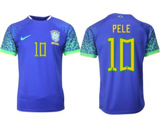 Moški Nogometni dresi Brazilija Gostujoči SP 2022 Kratek Rokav PELE 10