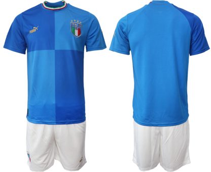 Moški Nogometni dresi Italija Domači SP 2022 Kratek Rokav + Kratke hlače