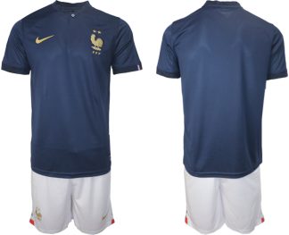 Moški Nogometni dresi kompleti Francija Domači SP 2022 Kratek Rokav + Kratke hlače