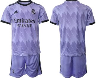 Moški Nogometni dresi kompleti Real Madrid Gostujoči 2023 Kratek Rokav + Kratke hlače