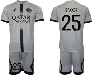 Moški Nogometni dresi Paris Saint-Germain PSG Gostujoči 2023 z lastnim imenom BAKKER 25