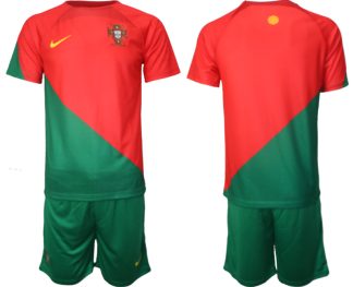 Moški Nogometni dresi Portugalska Domači SP 2022 Kratek Rokav + Kratke hlače