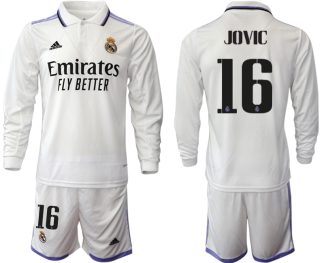 Moški Nogometni dresi Real Madrid Domači 2023 Dolgi Rokav + Kratke hlače JOVIC 16