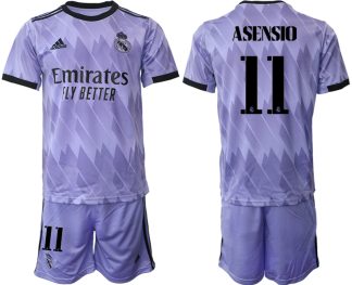 Moški Nogometni dresi Real Madrid Gostujoči 2023 Kratek Rokav + Kratke hlače ASENSIO 11