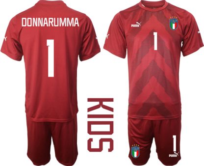 Otroški Nogometni dresi Italija Vratar Gostujoči 2023 Kratek Rokav + Kratke hlače DONNARUMMA 1