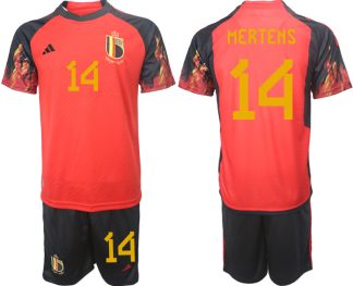Moški Nogometni dresi Belgija Domači SP 2022 Kratek Rokav + Kratke hlače MERTENS 14