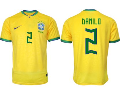 Moški Nogometni dresi Brazilija Domači SP 2022 Kratek Rokav DANILO 2