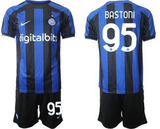 Moški Nogometni dresi Inter Milan Domači 2023 Kratek Rokav + Kratke hlače BASTONI 95
