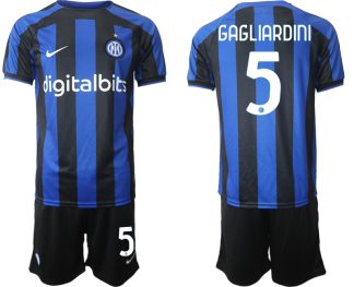 Moški Nogometni dresi Inter Milan Domači 2023 Kratek Rokav + Kratke hlače GAGLIARDINI 5