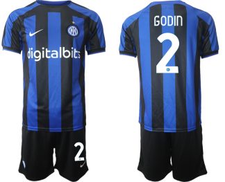 Moški Nogometni dresi Inter Milan Domači 2023 Kratek Rokav + Kratke hlače GODIN 2
