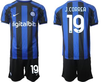 Moški Nogometni dresi Inter Milan Domači 2023 Kratek Rokav + Kratke hlače J.CORREA 19