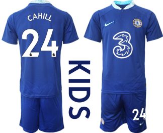 Otroški Nogometni dresi Chelsea Domači 2023 Kratek Rokav + Kratke hlače CAHILL 24