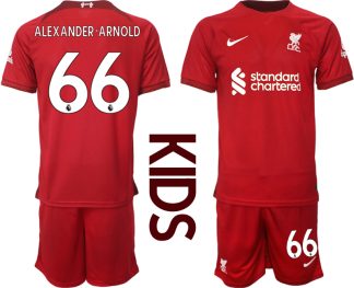 Otroški Nogometni dresi Liverpool Domači 2023 Kratek Rokav + Kratke hlače ALEXANDER-ARNOLD 66