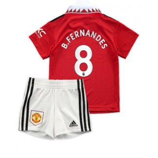 Otroški Nogometni dresi Manchester United Domači 2022-23 Kratek Rokav + Kratke hlače Bruno Fernandes 8
