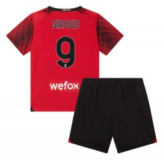Otroški Nogometni dresi AC Milan Domači 2023-24 Kratek Rokav + Kratke hlače Olivier GIROUD 9