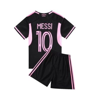 Otroški Nogometni dresi Inter Miami Gostujoči 2023-24 Kratek Rokav + Kratke hlače Lionel Messi 10