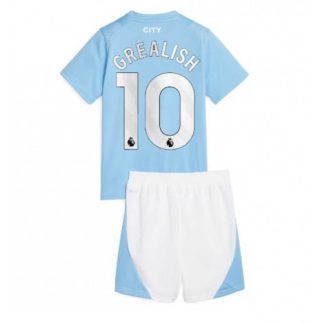 Otroški Nogometni dresi Manchester City Domači 2023-24 Kratek Rokav + Kratke hlače Jack Grealish 10