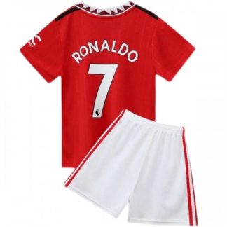 Otroški Nogometni dresi Manchester United Domači 2022-23 Kratek Rokav + Kratke hlače Ronaldo 7