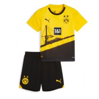 Poceni Otroški Nogometni dresi Borussia Dortmund Domači 2023-24 Kratek Rokav + Kratke hlače