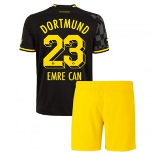 Poceni Otroški Nogometni dresi Borussia Dortmund Gostujoči 2022-23 Kratek Rokav + Kratke hlače