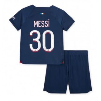 Poceni Otroški Nogometni dresi kompleti Paris Saint-Germain PSG Domači 23-24 Lionel Messi 30
