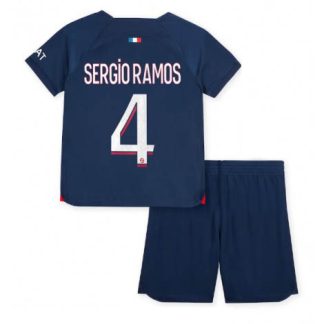 Poceni Otroški Nogometni dresi kompleti Paris Saint-Germain PSG Domači 23-24 Sergio Ramos 4
