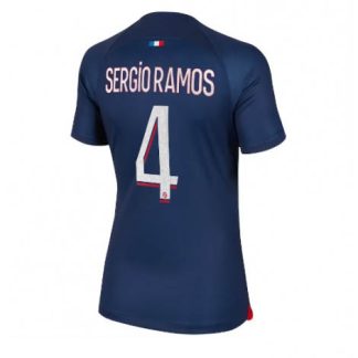 Poceni Ženski Nogometni dresi Paris Saint-Germain PSG Domači 23-24 Kratek Rokav Sergio Ramos 4