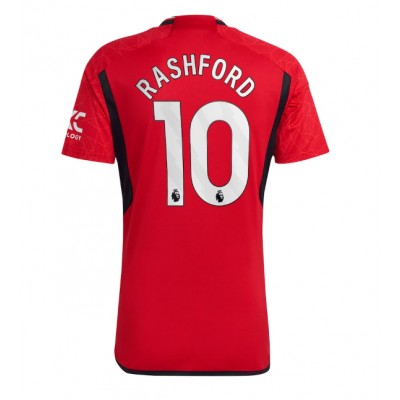 Moški Nogometna dresi Manchester United Domači 2023-24 Kratek rokav Marcus Rashford 10