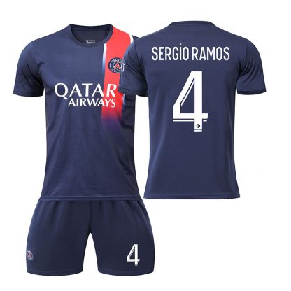 Moški Nogometni dresi Paris Saint-Germain PSG Domači 2023-24 Kratek Rokav + Kratke hlače SERGIO RAMOS 4