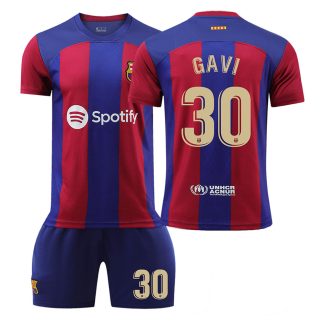Otroški Nogometni dresi Barcelona Domači 23-24 Kratek Rokav + Kratke hlače GAVI 30
