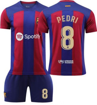 Otroški Nogometni dresi Barcelona Domači 23-24 Kratek Rokav + Kratke hlače PEDRI 8