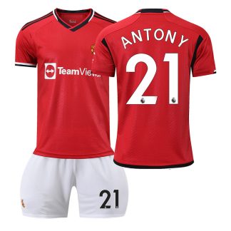 Otroški Nogometni dresi Manchester United kompleti Domači 2023-24 ANTONY 21