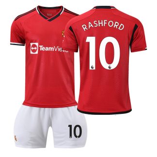 Otroški Nogometni dresi Manchester United kompleti Domači 2023-24 RASHFORD 10