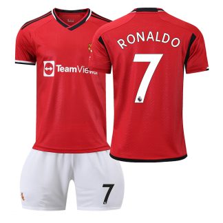 Otroški Nogometni dresi Manchester United kompleti Domači 2023-24 RONALDO 7
