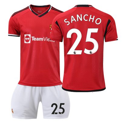 Otroški Nogometni dresi Manchester United kompleti Domači 2023-24 SANCHO 25
